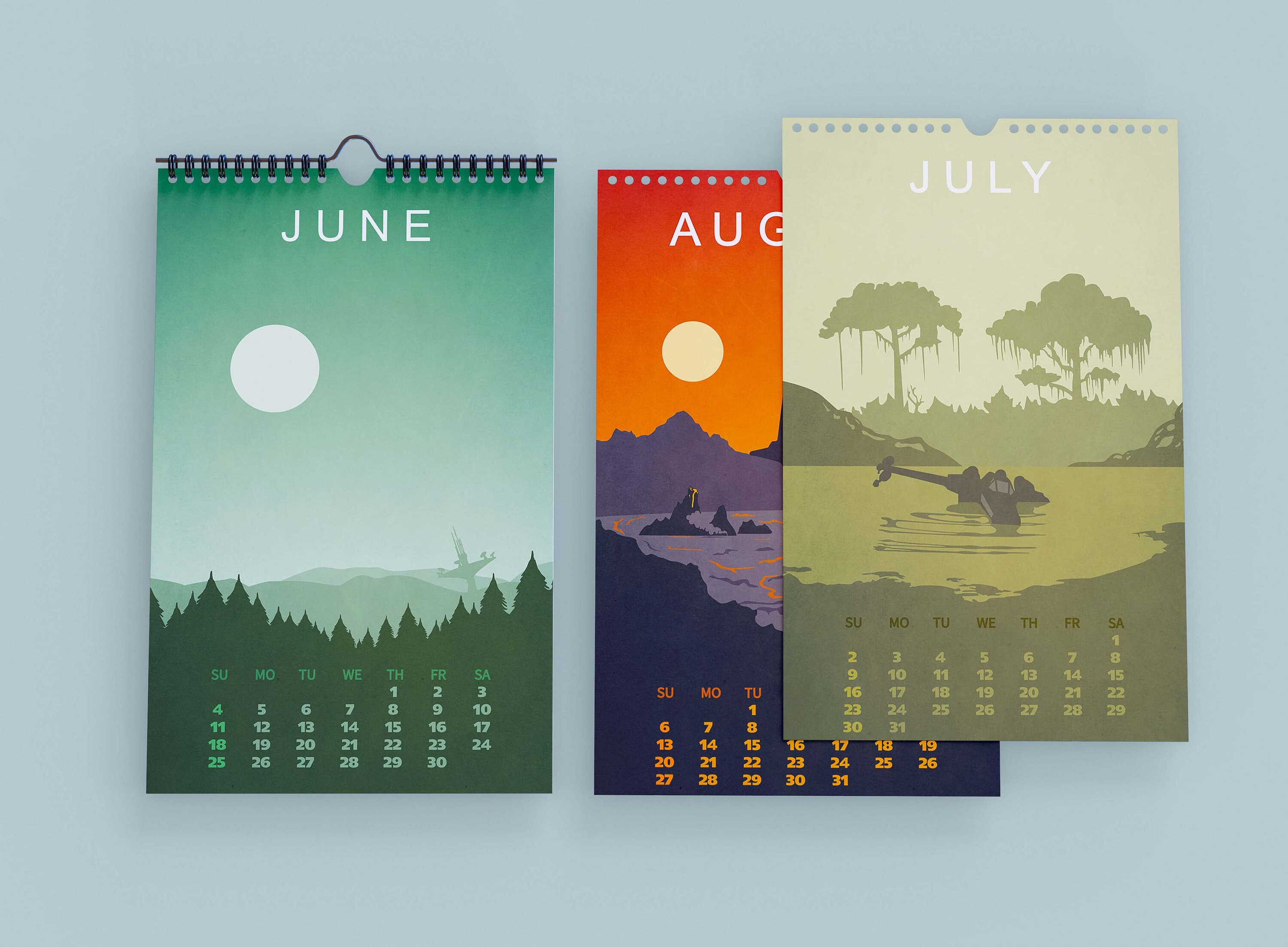 Star Art Wall Calendar 2023 doublesided Printing Wall Art Etsy