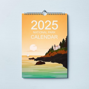 Calendar 2025 | 2025 National Parks Calendar(double-sided printing)  Wall Calendar Travel Gift Monthly Calendar National Park print