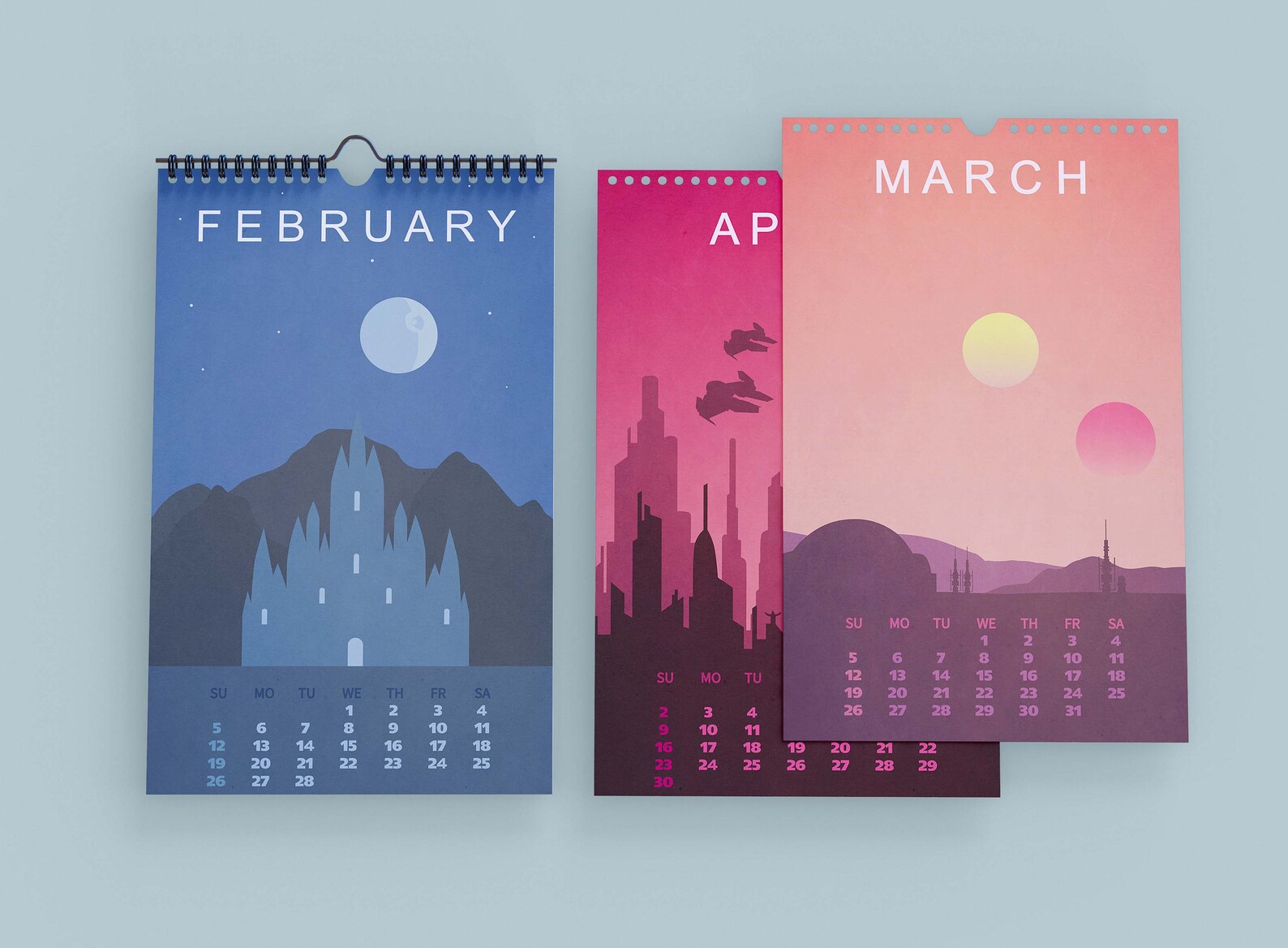 Star Art Wall Calendar 2023 doublesided Printing Wall Art Etsy