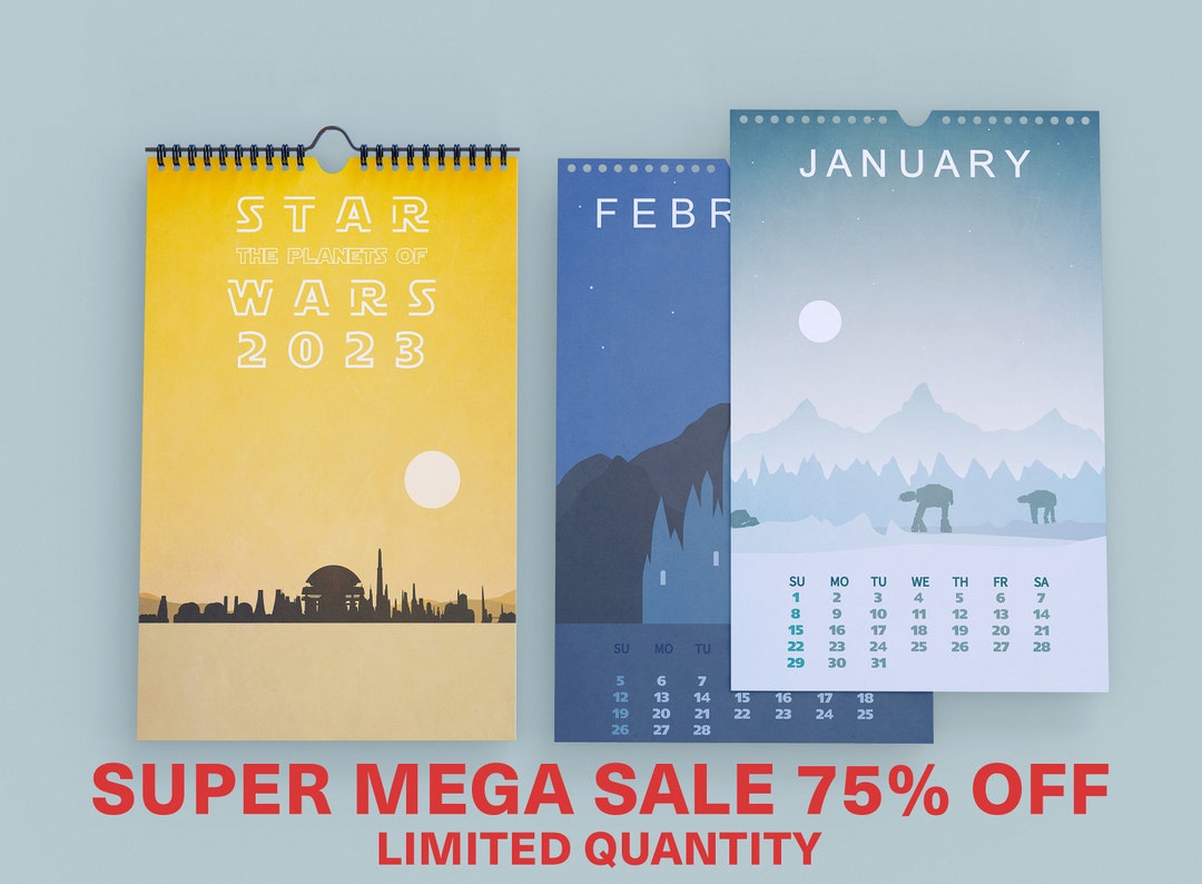 Star Art Wall Calendar 2023 doublesided Printing Wall Art Etsy