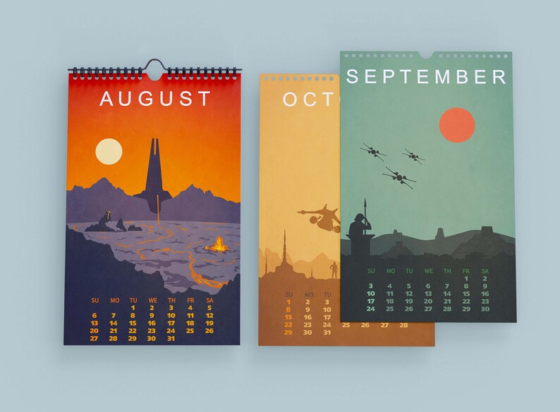 Star Art Wall Calendar 2023 doublesided Printing Wall Art Etsy