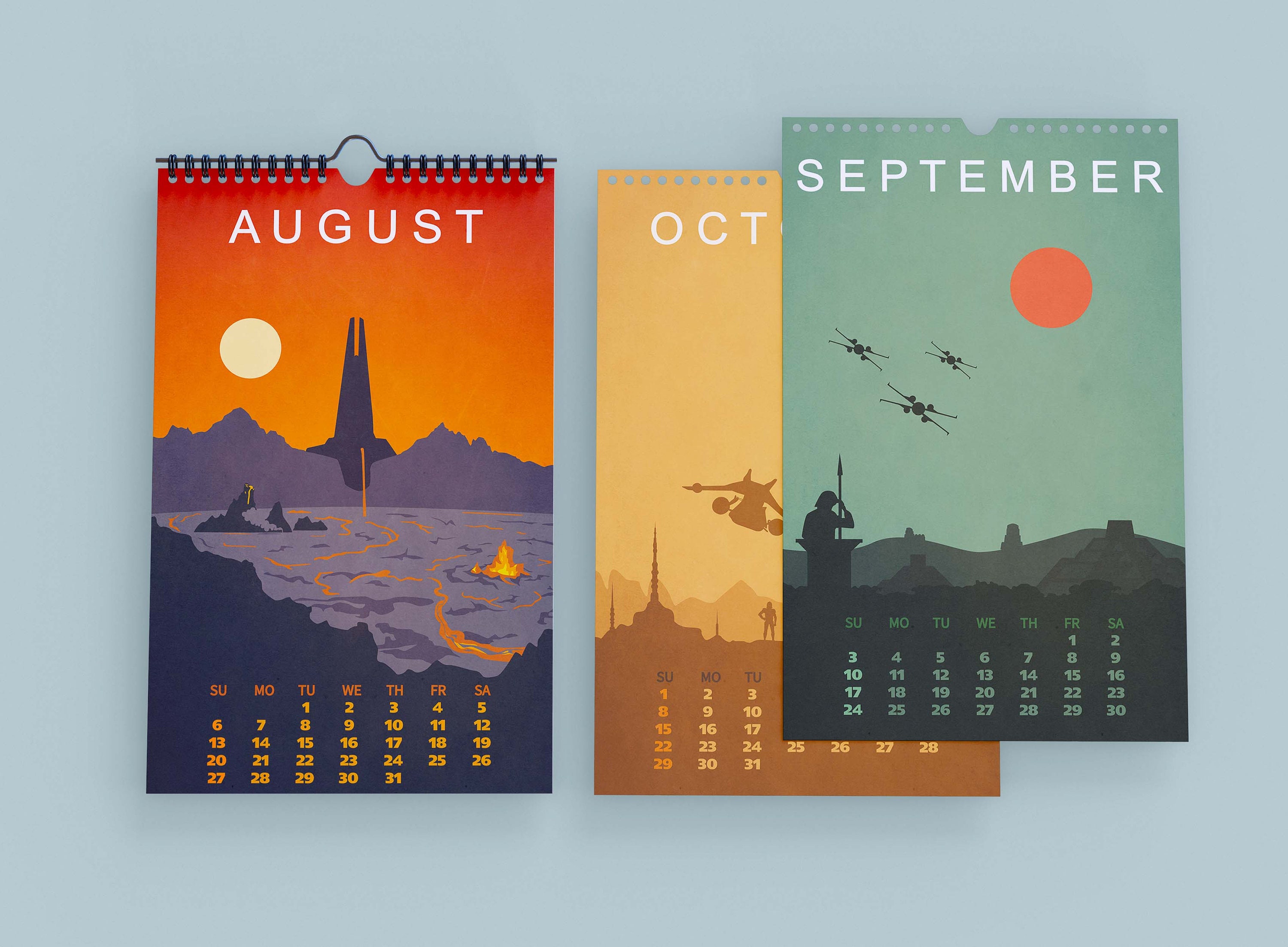 Star Art Wall Calendar 2023 doublesided Printing Wall Art Etsy