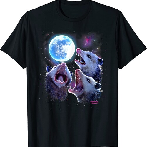 Three Possums Howling at Moon Shirt Like 3 Wolves T-shirts - Etsy