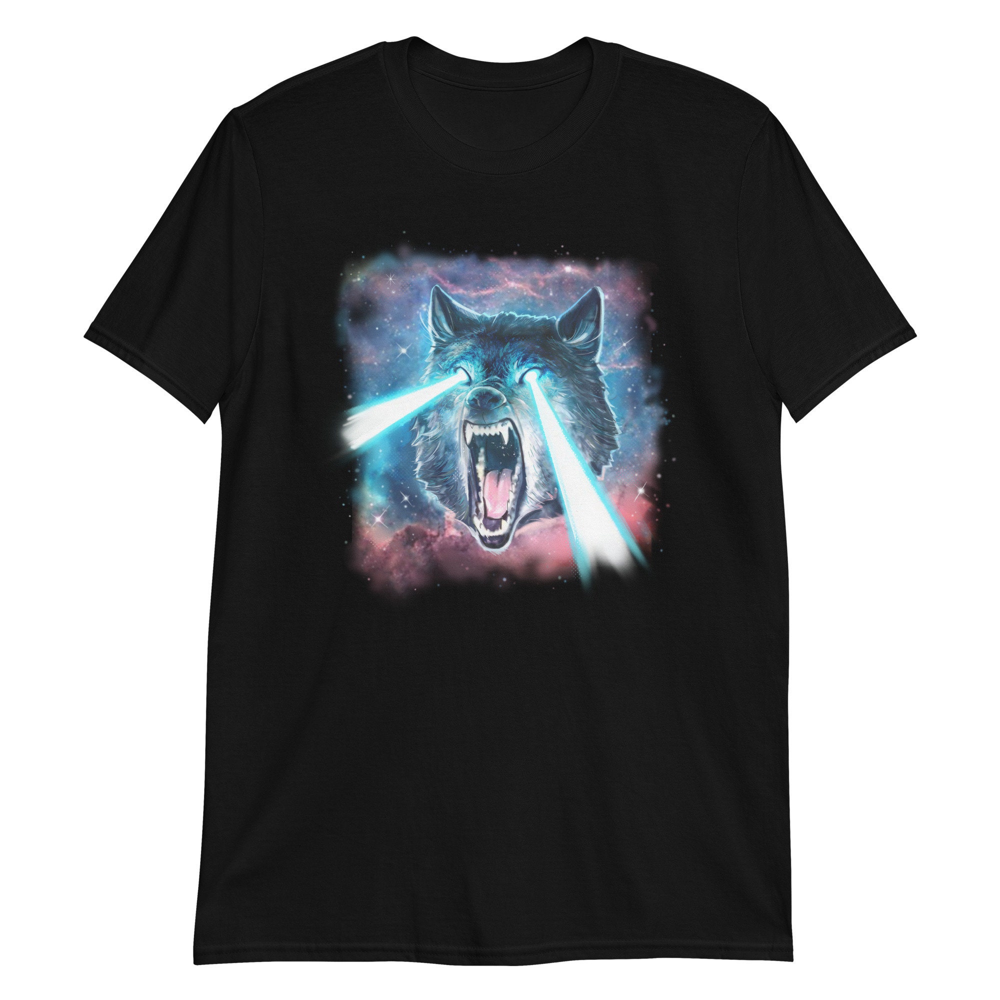 Realistic Wolf Tshirt Wolf in Space Tee Wolf Lover Tshirt Etsy