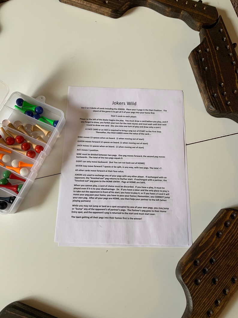 Joker's Wild Board Game Homemade Wooden Game Fun for Etsy