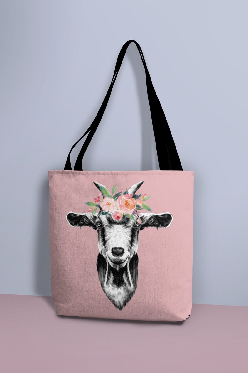 Pretty Goat Tote Bag Goat Lover Gift