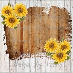 Hout en zonnebloem achtergrond, achtergrond afbeeldingen, PNG, PNG-bestand, sublimatie ontwerpen downloads, digitale ontwerpen, sublimatie bestand