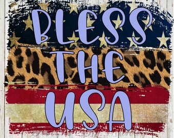 DIGITAL DOWNLOAD God Bless the USA/_Faux Glitter/_ Patriotic/_4th of July/_Sublimation Design/_Framed Print/_Greeting Card/_PNG File