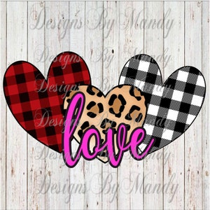 Buffalo Plaid Hearts PNG File, Valentine&#39;s Day PNG, Valentine&#39;s Day Sublimation Download, Sublimation Designs Downloads, Valentine&#39;s Day