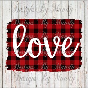 Buffalo Plaid Liebe PNG-Datei, Valentinstag PNG, Valentinstag Sublimation Download, Sublimation Designs Downloads, Valentinstag