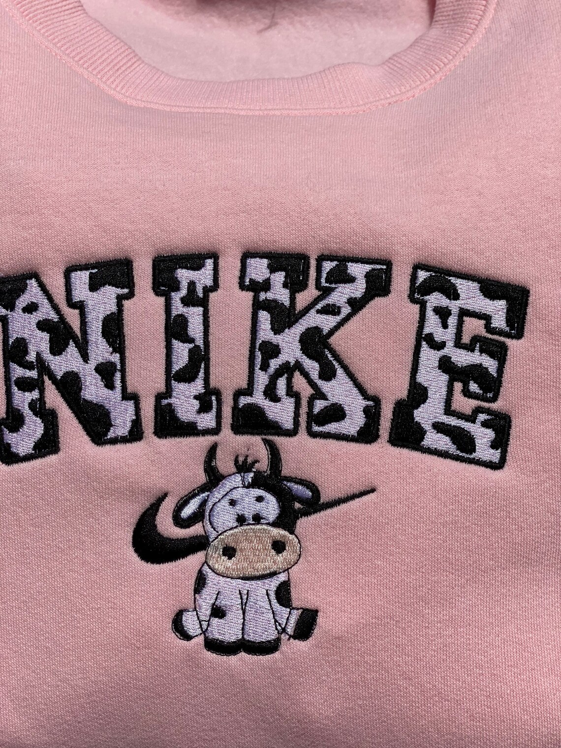 cow print crewneck