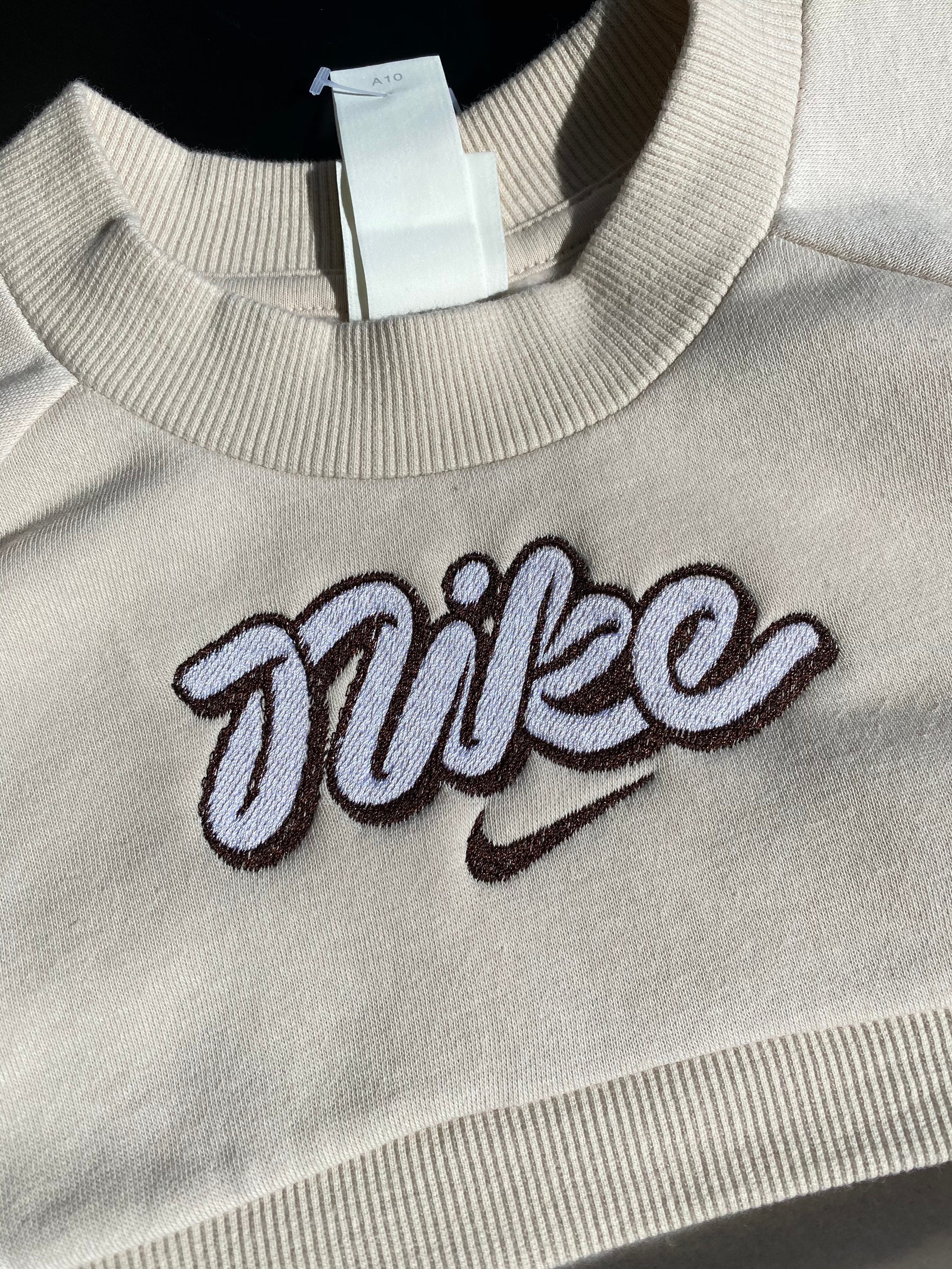 Nike cursive embroidery crop Top | Etsy