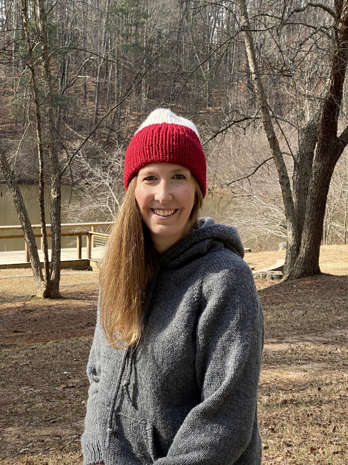 Game Day Knit Hat Double Brim Knit Hat Two Color Knit Hat Etsy