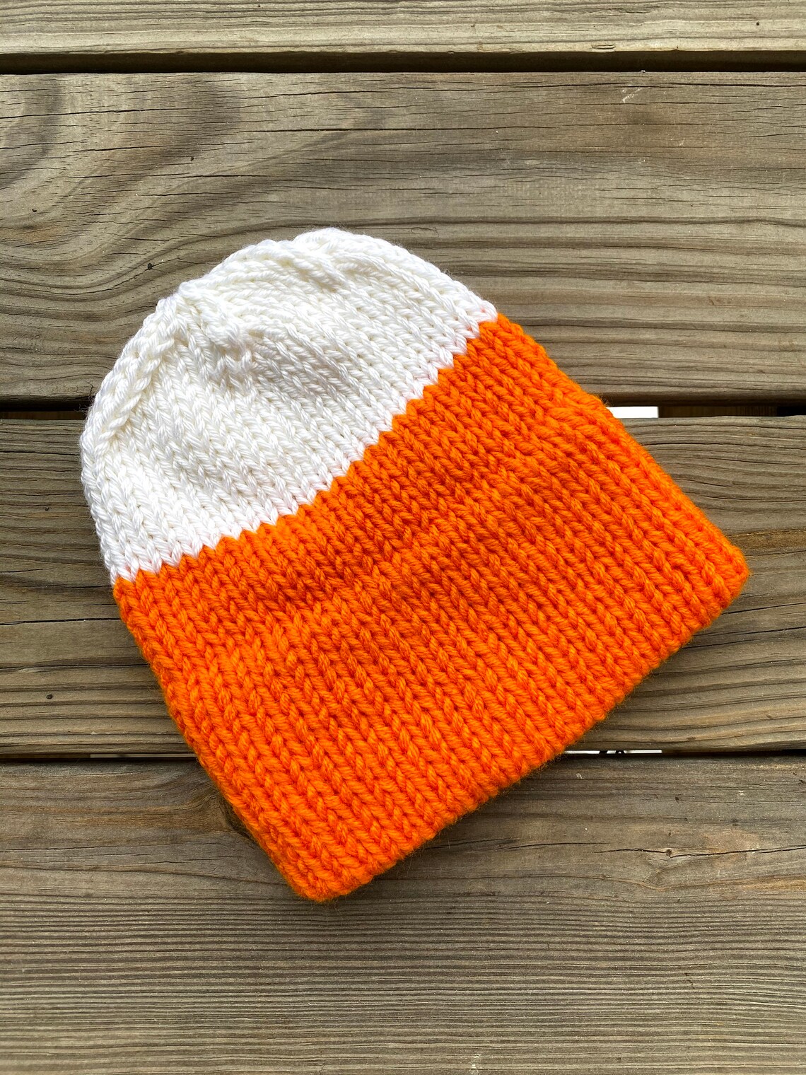 Game Day Knit Hat Double Brim Knit Hat Two Color Knit Hat Etsy