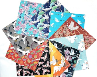 Japanese Cranes, Assorted Origami Paper Pack, Japanese Paper, Origami Paper Sheets, Craft Folding DIY Project, Gift Idea, 15x15 cm (6x6")