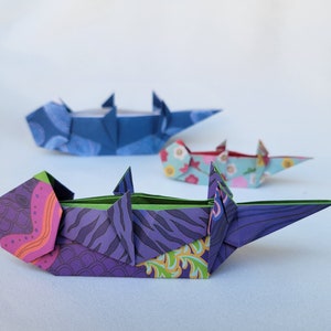 Origami Sea Otter, Origami Animal, Otter Family, Sea Animal Decoration, Fun Paper Otter