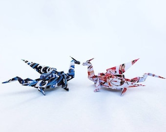 Origami Fantasy Dragon, Paper Dragons, Handmade Art, Dragon Lovers, Gift Idea Home Decoration, Scrapbook DIY Project