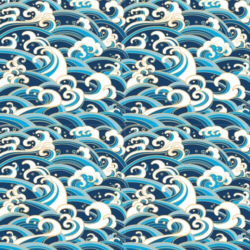 Origami Paper Japanese Pattern Blue Waves Craft Folding - Etsy