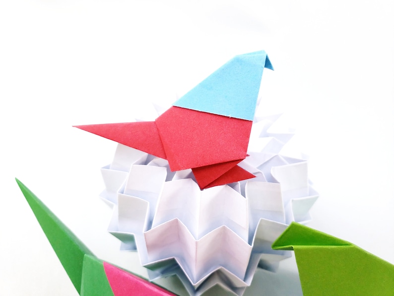 Origami Bird Parakeet Couple or Family Paper Birds Origami Etsy