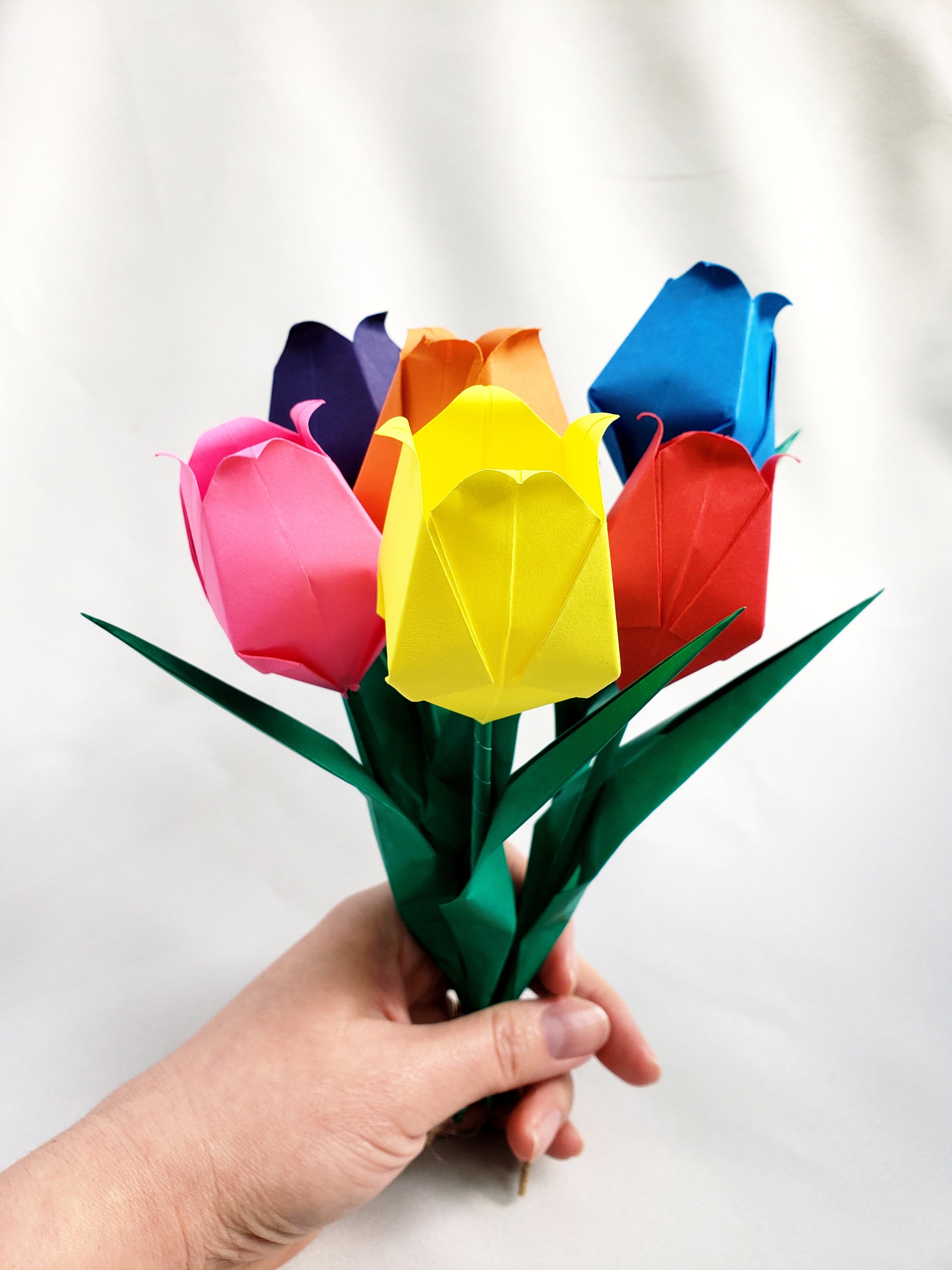 Customized Origami Tulips Flower Bouquet Paper Flower - Etsy