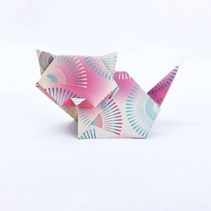 Origami Kitty Cat, Cat Couple or Family, Paper Handmade, Cat Lovers, Origami Animal, Kids Room Nursery Home Decoration, Gift for Friends