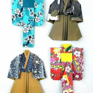 Origami Kimono, Women Japanese Paper Dress, Samurai Clothes, Decoration, Wedding Anniversary Gift, Bookmarks. Scrapbook DIY Art Project