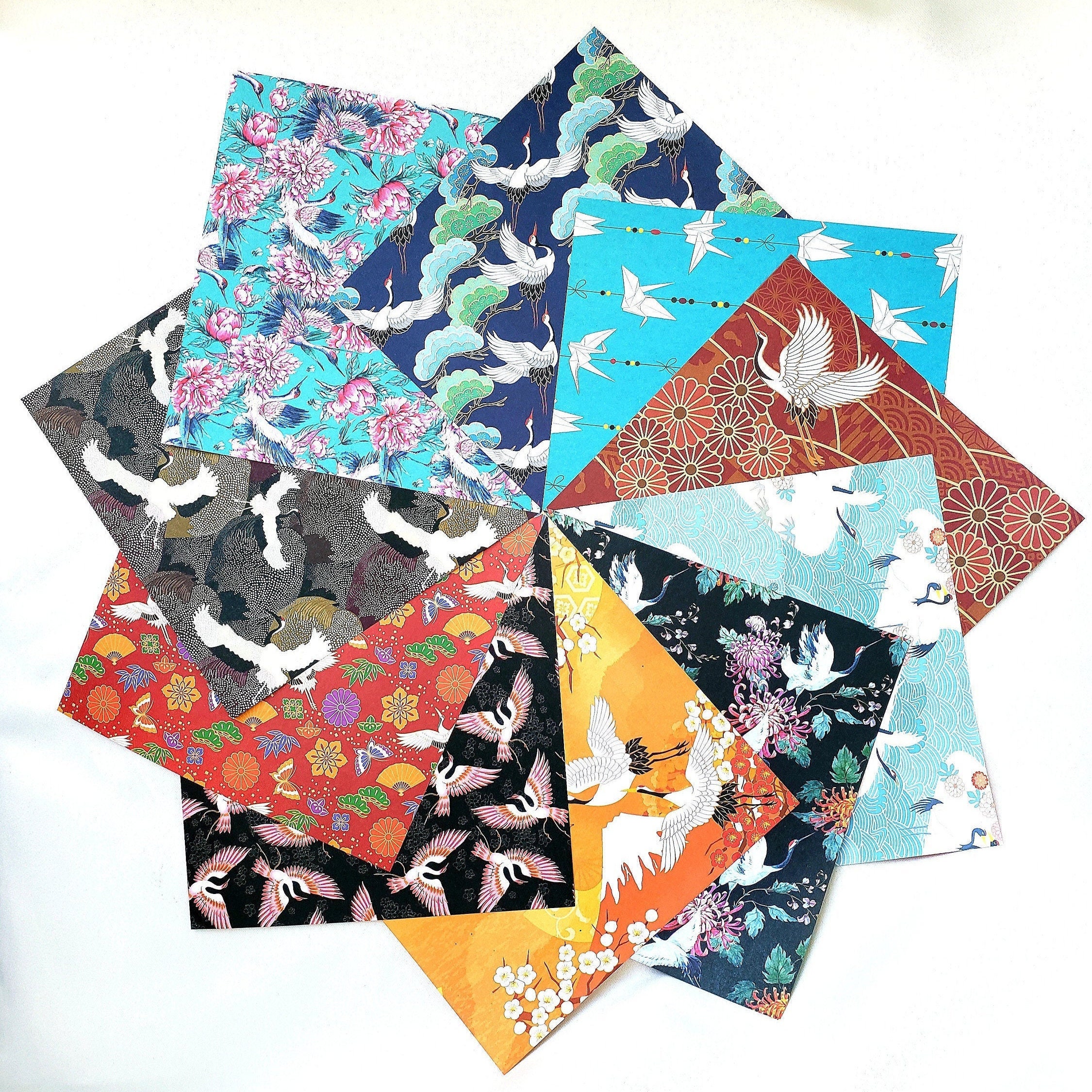 Japanese Cranes, Assorted Origami Paper Pack, Japanese Paper, Origami Paper  Sheets, Craft Folding DIY Project, Gift Idea, 15x15 Cm 6x6 