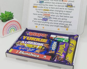 New Baby Congratulations Chocolate Poem Gift, Chocolate Hamper, Chocolate Letterbox Gift - Personalised. Congratulations!