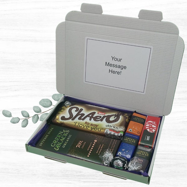 Dark Chocolate Letterbox Gift, Dark Chocolate Hamper. Happy Birthday, Thank you, Pick me up,  Anniversary, Get Well Soon