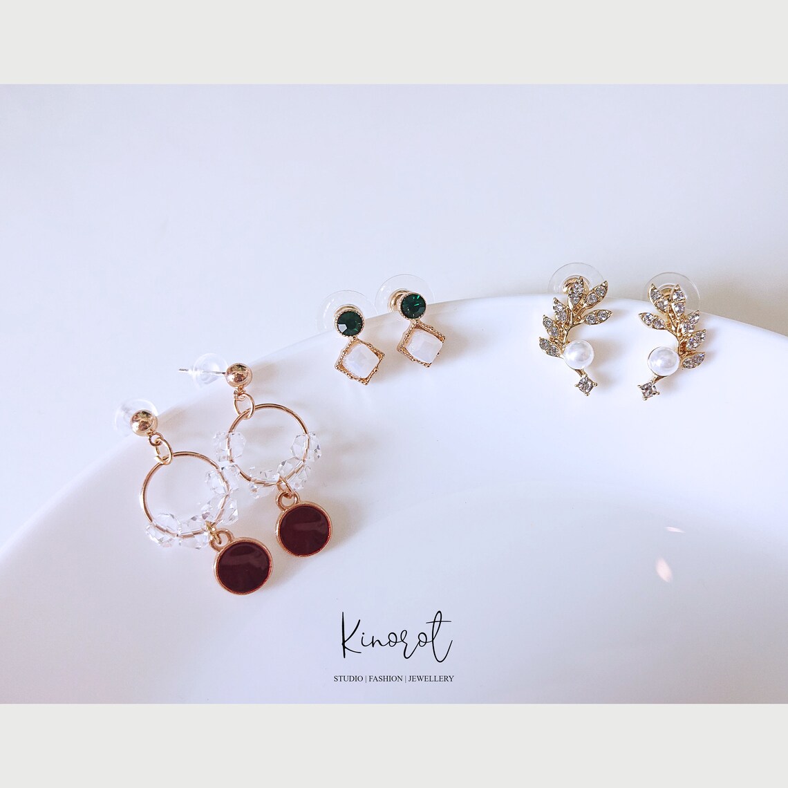 Korean Fashion Earrings Fashion Earrings Green Stud Etsy