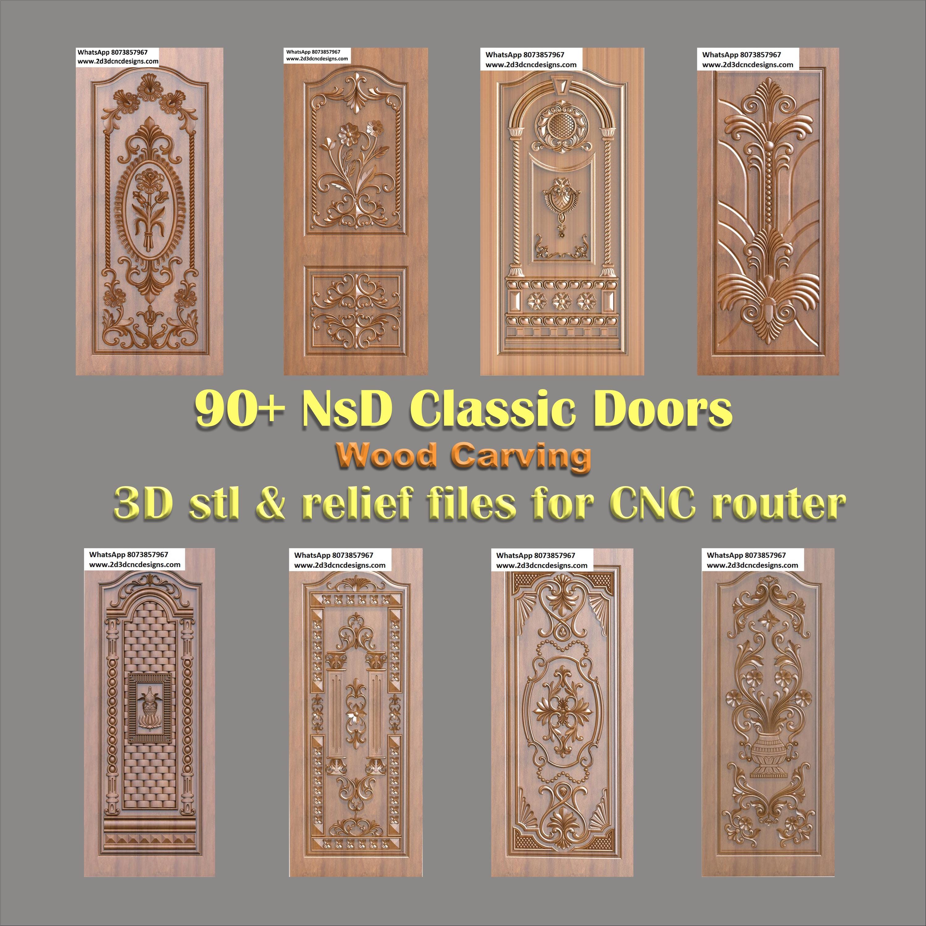 90+ Nsd Classic CNC Carving Engraving Designs for Wooden Doors