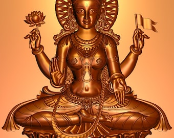 8 Asta Lakshmi 3D-Designs STL-Dateien, 3D-Druck, CNC-Fräser, Laxmi Holzschnitzerei