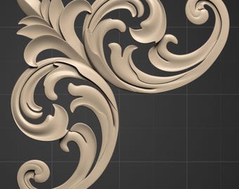 140 Bundle Floral Corner STL CNC Model: 3D Router Carving Designs (Digital Download)