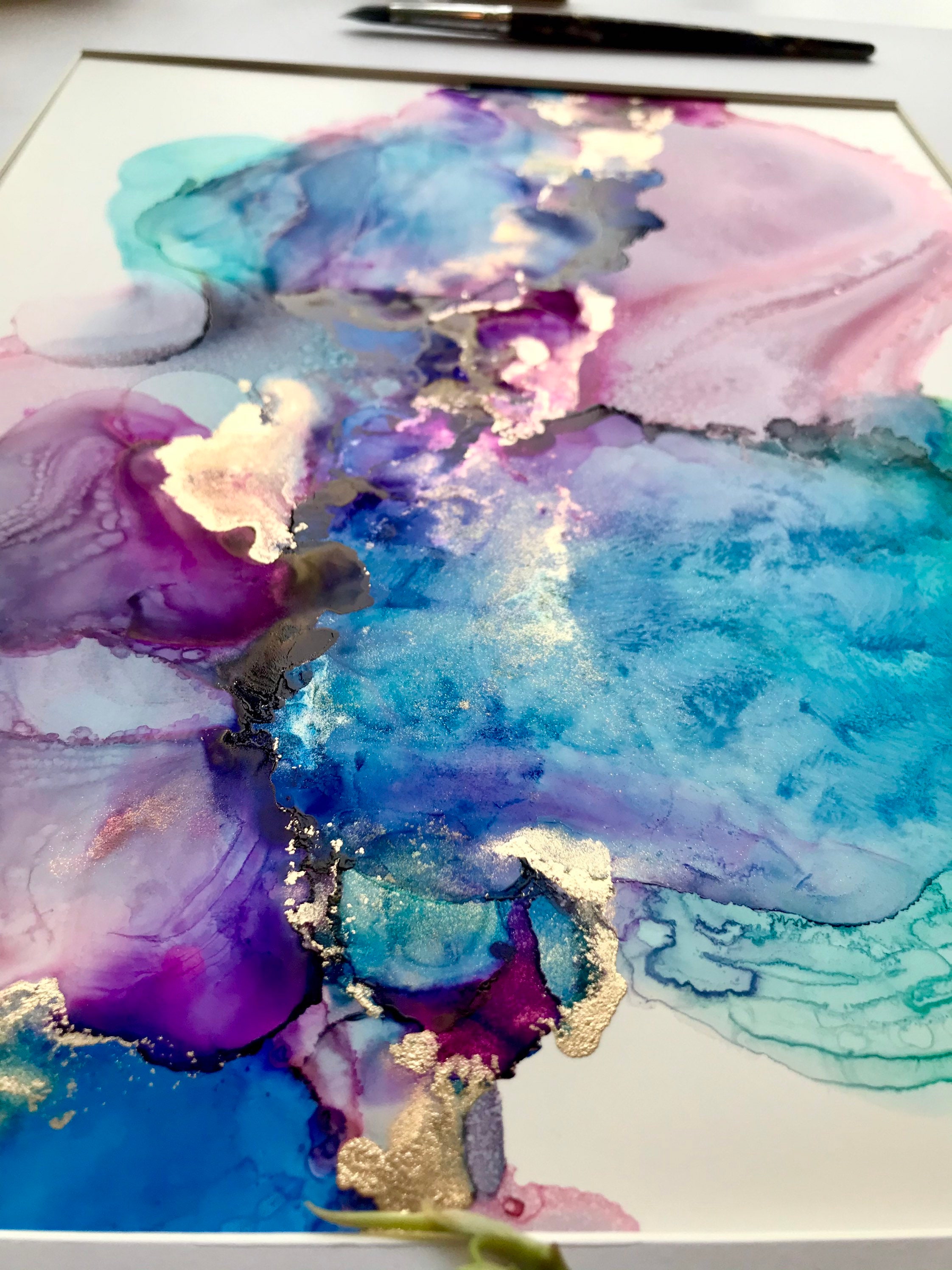 Pintura de tinta de alcohol 11x14 pulgadas 16x20 estera Etsy Pintura de tinta de alcohol 11x14 pulgadas 16x20 estera Etsy