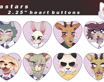 Beastars 2.25" Heart Pins