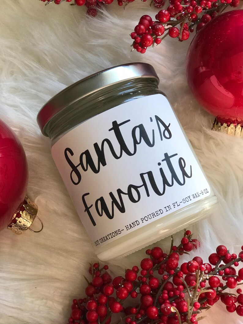 Santas Favorite/christmas Candle/holiday Candles/christmas - Etsy