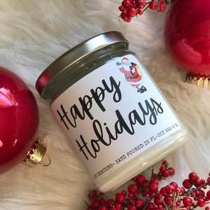 Christmas Candles/Happy Holidays/Fall Candles/Soy Candles/Winter Scented Candles/Christmas Scented Candles/Clean Burning Candles image 4
