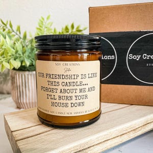 Friendship Candle/Candle For Friend/Funny Candle/Candle With Saying/Funny Candle For Friend/Soy Candle