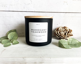 Soy Candle,Three Wick Candle, Mahogany Teakwood ,Home Decor,Hand Poured Candle,Housewarming Gift,New Home Gift,3 Wick Candle