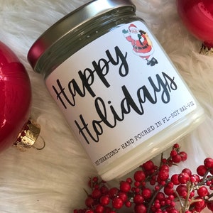 Christmas Candles/Happy Holidays/Fall Candles/Soy Candles/Winter Scented Candles/Christmas Scented Candles/Clean Burning Candles image 1