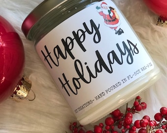 Christmas Candles/Happy Holidays/Fall Candles/Soy Candles/Winter Scented Candles/Christmas Scented Candles/Clean Burning Candles