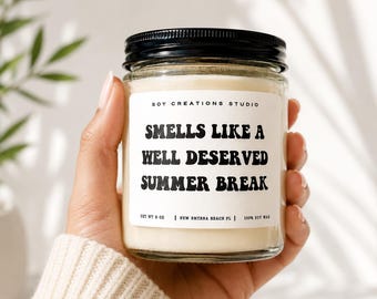 Teacher Gift,Teacher Appreciation, Personalized Teacher Candle, Gifts For Teacher End of Year Teacher Gift Smells Like Summer Break