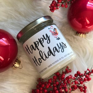 Christmas Candles/Happy Holidays/Fall Candles/Soy Candles/Winter Scented Candles/Christmas Scented Candles/Clean Burning Candles image 3