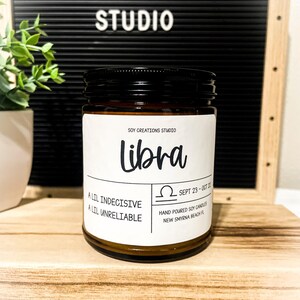 Zodiac Candle,Libra Gift,Scented Soy Candles,Horoscope Candle,Birthday Candle,Hand Poured Candles,Astrology Candle,Astrology Gift,Zodiac