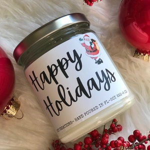 Christmas Candles/Happy Holidays/Fall Candles/Soy Candles/Winter Scented Candles/Christmas Scented Candles/Clean Burning Candles image 2