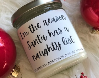 Funny Christmas Candle/Funny Christmas Gift/Santa Candle/Holiday Candles/Christmas Candles/Soy Candles/Holiday Scented Candles/Coworker Gift