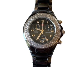 MICHELE Black Ceramic & Diamond Watch - ESTATE