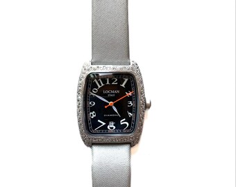 LOCMAN Quartz Watch With Black Dial & Diamond Bezel - ESTATE