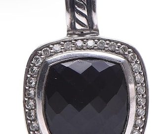 DAVID YURMAN Sterling Silver Diamond Black Onyx Albion Enhancer