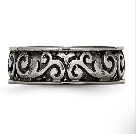 EDWARD MIRELL Sterling Silver Stackable Ring Scro… - image 2
